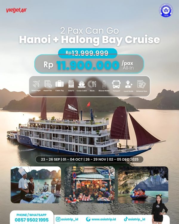 2 Pax Can Go Hanoi + Overnight on Cruise Halong Bay