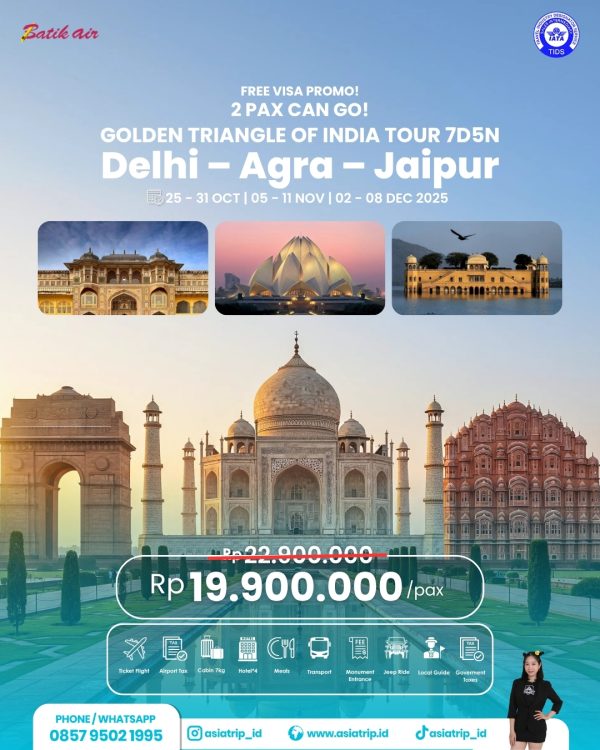 GOLDEN TRIANGLE TOUR 7D5N | Delhi – Agra – Jaipur