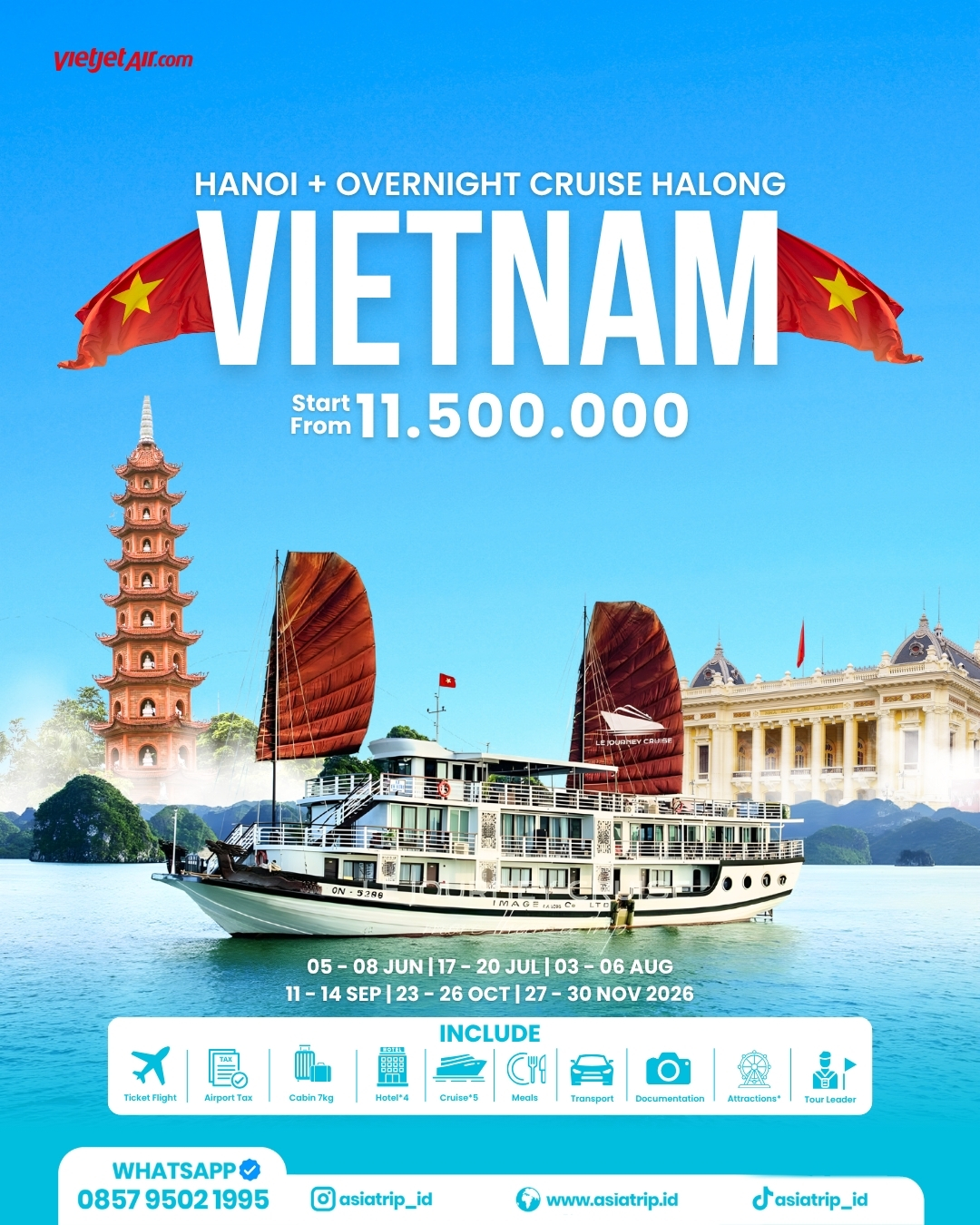 Hanoi + Overnight Cruise Halong, Vietnam