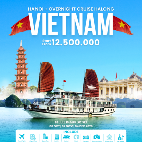 2 Pax Can Go Hanoi + Halong Overnight Cruise